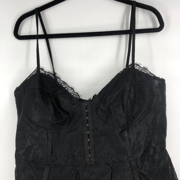 ASOS Black Lace Hoop Mini dress Size 14 NWT $135 - Picture 8 of 8
